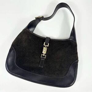 Gucci jackie O vintage Classic brown Suede & Leather Shoulder Bag